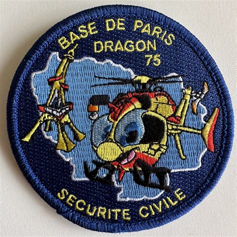 Patch Dragon 75 Paris Brodé Amicale Dragon76 Le Havre Sécurité