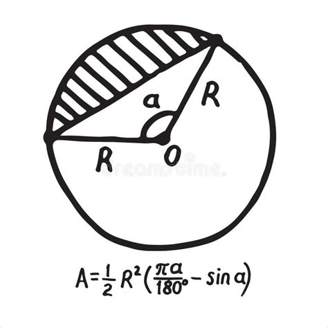 Hand Drawn Circular Segment Area. Sketch for Education, Icon Stock ...