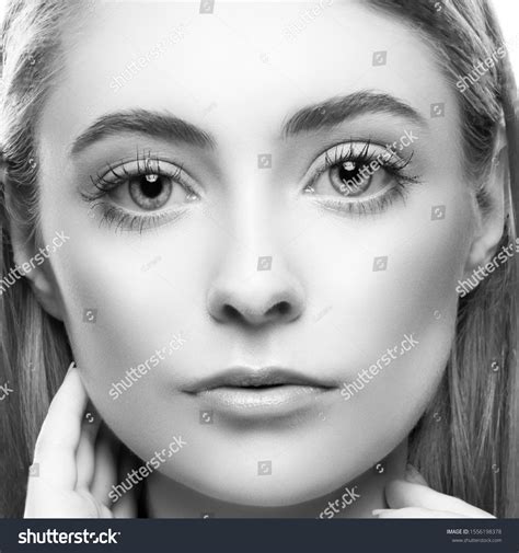 Beautiful Face Nude Natural Makeup Hand Stock Photo (Edit Now) 1556198378