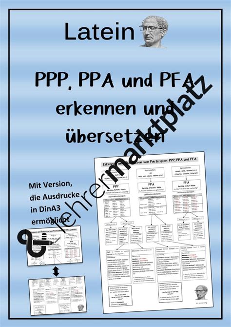 Lernplakat Partizipien PPP PPA PFA erkennen und übersetzen