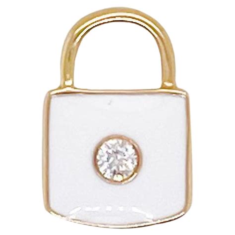 Louis Vuitton Diamond White Gold Padlock Charm Pendant At 1stDibs