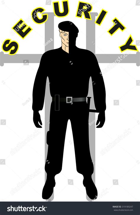 Security Guard Symbols On White Background เวกเตอร์สต็อก ปลอดค่า