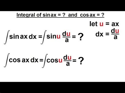 Calculus Integration Of Trig Functions Of Integral Of Sin Ax