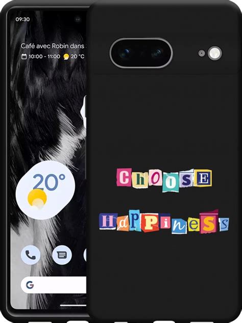 Cazy Hoesje Zwart Geschikt Voor Google Pixel 7 Choose Happiness Bol