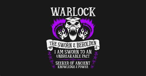 Warlock The Sworn And Beholden Dungeons Dragons White Text