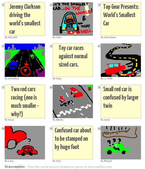 Jeremy Clarkson driving the world's smallest car - Drawception