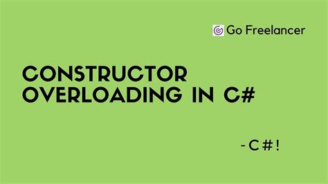 Constructor Overloading In C YouTube