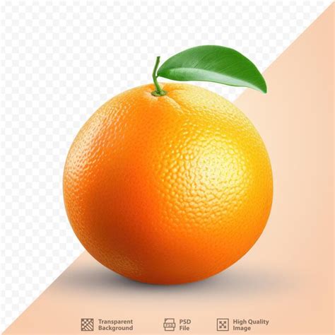 Una Naranja Aislada Sobre Un Fondo Transparente Con Un Trazado De