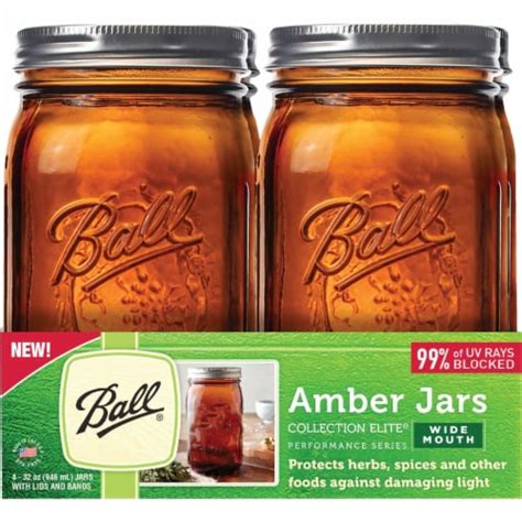 Ball Collection Elite Quart Wide Mouth Amber Canning Jar 32 Oz Ralphs