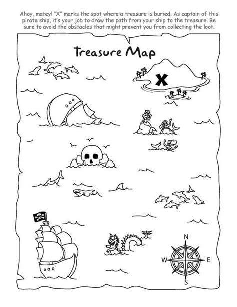 Treasure Maps Coloring Pages