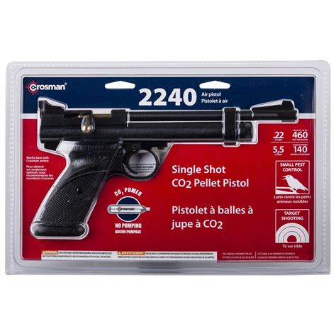 Crosman 22 Cal Co2 Powered Bolt Action Single Shot Pellet Air Pistol 2240 Black International