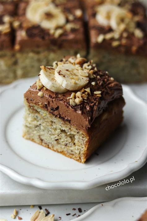 Ciasto Bananowe Z Kremem Czekoladowo Orzechowym Chocololo Pl