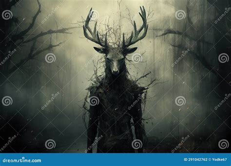 Image of a Deer Demon in the Forest with a Frightening Atmosphere ...