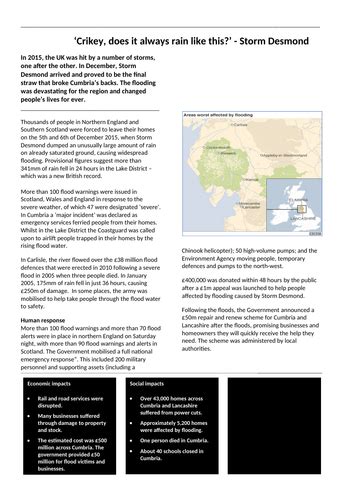 Storm Desmond flooding case study | Teaching Resources