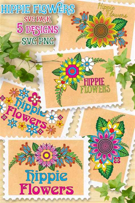 Hippie Flowers Svg Designs Master Bundles