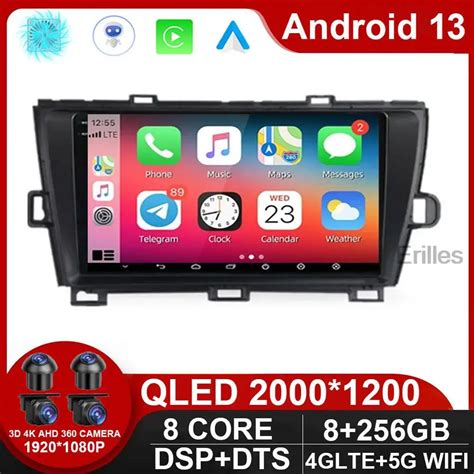 QLED DSP Android 13 For Toyota Prius XW30 2009 2015 Car Radio