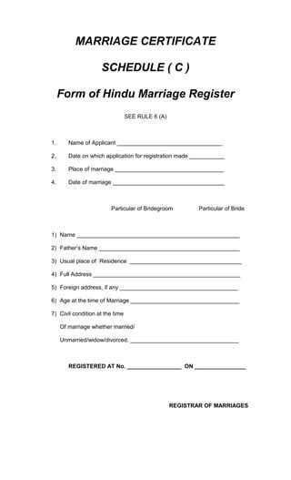 Marriage Certificate Pdf