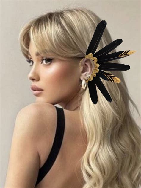 Brinco Ear Cuff Penas Elo Produtos Especiais