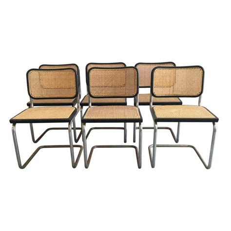 Italian Marcel Breuer Cane And Wicker Chrome Cesca Chairs From 1970s At 1stdibs