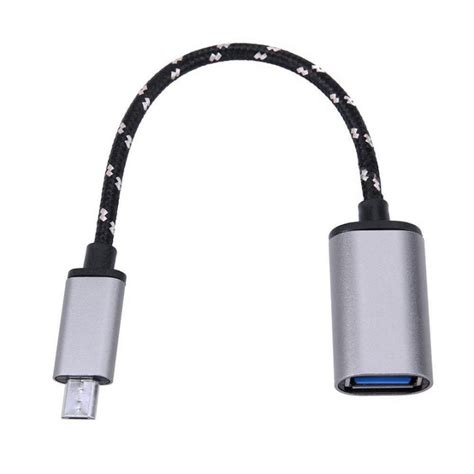 ไมโคร Usb ถักอะลูมินัมอัลลอย Usb ตัวผู้สายเคเบิลต่อโทรศัพท์อะแดปเตอร์