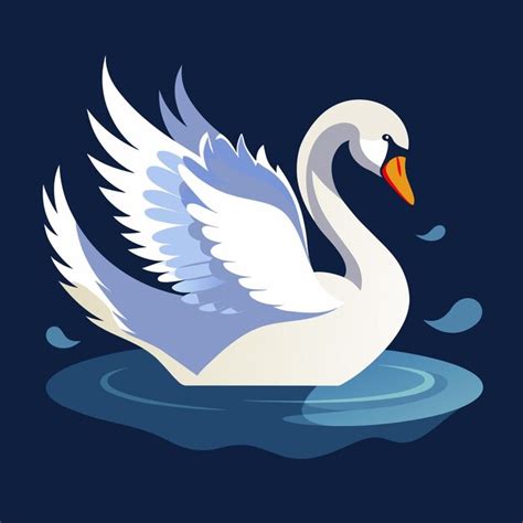 Un cisne blanco con alas que está en el agua Vector Premium generado