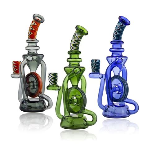 8 Inches Recycler Dab Rig Bubbler Smoking Pipe Glass Water Pipe China Glass Smoking Pipe And