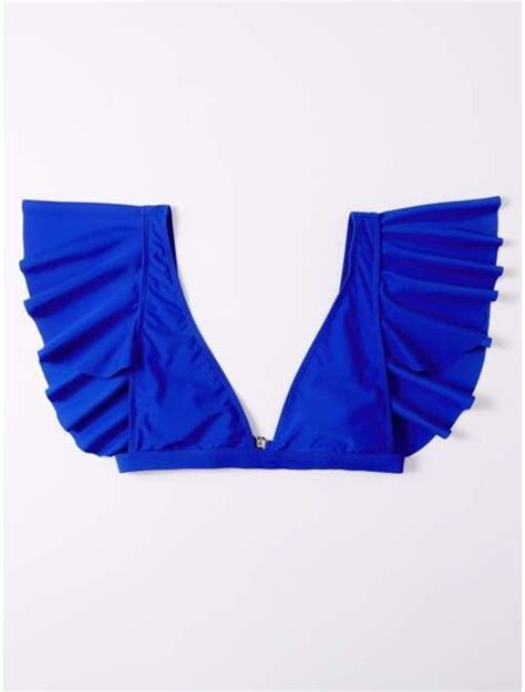 Buy Ruffle Trim V Neck Bikini Top Online Topofstyle