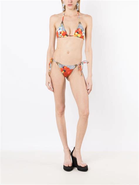 Amir Slama Hibiscus Print Bikini Set Multicolour Farfetch