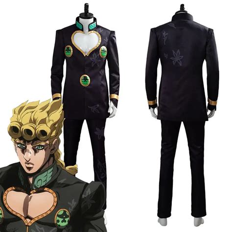 Giorno Giovanna Cosplay JoJo Bizarre Adventure Golden Wind Suit Coat Outfit Adult Men Women ...