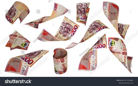 D Rendering Ghanaian Cedi Notes Stock Illustration