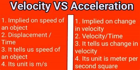 Difference between Velocity and Acceleration - Assignment Point