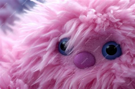 Premium Photo | A pink stuffed animal with blue eyes