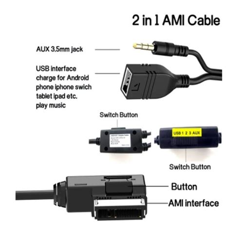 Aux Audio Kabel Mdi Ami Mmi Interface Usb Jack 3 5mm Männlichen Kabel