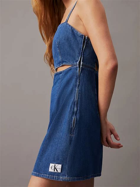 Tie Back Denim Mini Dress Calvin Klein® J20j2236651a4