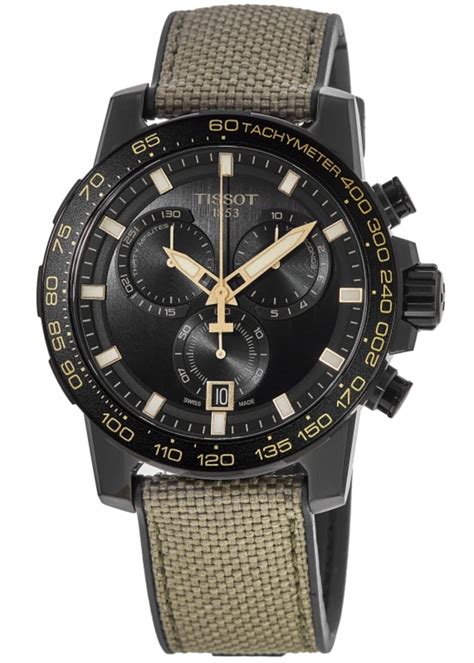 Tissot Supersport Chrono Black Dial Textile Strap Men S Watch T125 617