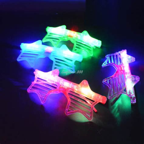 Star Light Up Shutter Shades Led Glasses Party Fun Sunglasses 12 Pack Ebay