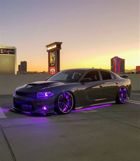 purple light drift car  parking lot