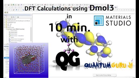 Calculations Using Dmol Tool In Materials Studio Gaurav Jhaa Youtube