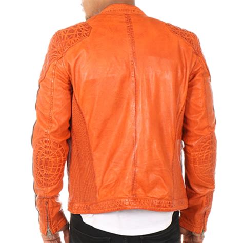 Redskins Veste En Cuir Rivas Rocho Orange Laboutiqueofficielle