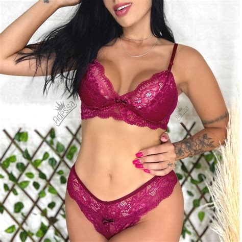 Conjunto Alice De Lingerie Sem Bojo Forro Renda Bicolor Laço