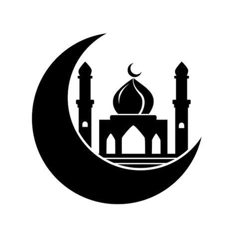 Premium Vector Illustration Of The Mosque Building And The Crescent