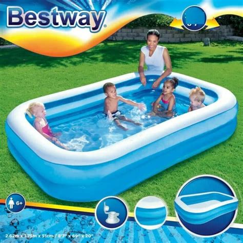 Bestway Piscine Gonflable Rectangulaire Pataugeoire X X Cm Jardin