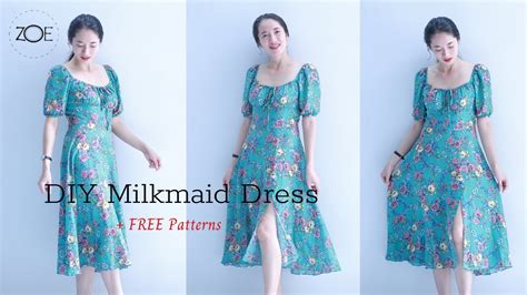 Diy Sewing Milkmaid Dress Free Patterns Zoe Diy Youtube