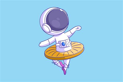 Astronaut Dancing Ballet in Red Shoes Graphic by wawadzgn · Creative ...