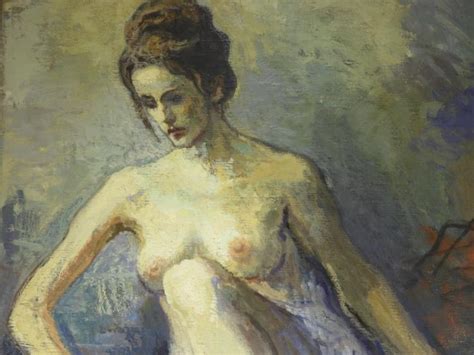 Sold Price Moses Soyer O C Painting Of A Seated Female Nude March