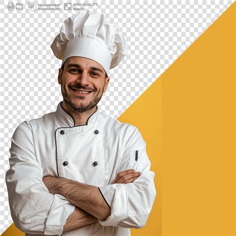 Premium Psd Chef Smiling Crossed Arms And Looking At Camera Isolated