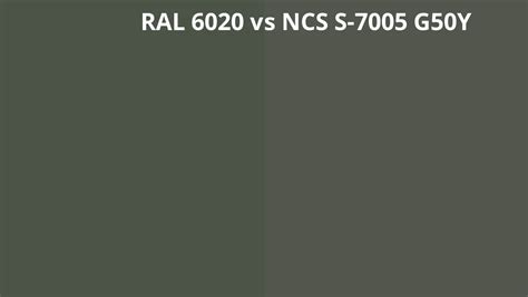 RAL 6020 Vs NCS S 7005 G50Y RAL Colour Chart UK