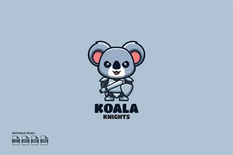 Knight Koala Cute Kawaii Creative Mascot Graphic By Ajiwaluyo88 · Creative Fabrica