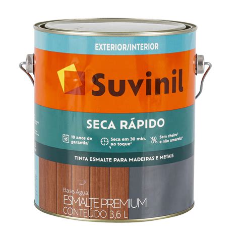 Suvinil Esmalte Premium Base Agua Seca Rapido Acetinado Branco L