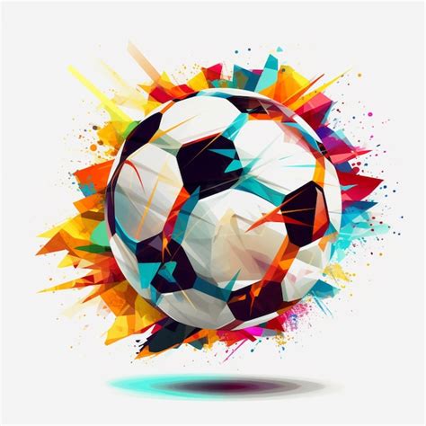 Premium Photo Arafed Soccer Ball With Colorful Splatters And Splashes